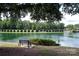 Serene lake view with a bench under the shade at 6112 Creft Cir # 212, Indian Trail, NC 28079