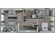 Top-down floor plan showcasing two bedrooms, bathrooms, a laundry room, and closets at 8005 Elevate Ct, Charlotte, NC 28205