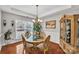 Formal dining room with hardwood floors, chandelier, and glass-top table at 1187 Janrose Nw Ct # 37, Concord, NC 28027