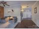 Lobby with brick floor, seating area, and mailboxes at 224 N Poplar St # 19, Charlotte, NC 28202