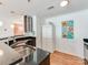 Kitchen features dark wood cabinets and a double sink at 509 N Graham St # 1G, Charlotte, NC 28202