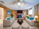 Finished basement with a fireplace and seating area at 7800 Highbanks Ct, Charlotte, NC 28212