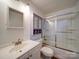 Clean bathroom with tub, shower, and updated vanity at 7800 Highbanks Ct, Charlotte, NC 28212
