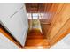 Basement stairs with wooden steps and railing at 1496 Arden Dr, Lincolnton, NC 28092