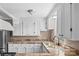 Kitchen with white cabinets and a double sink at 3100 Nc Hwy 18 Hwy, Vale, NC 28168