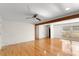 Spacious living room featuring hardwood floors and ceiling fan at 109 James Dr, Belmont, NC 28012