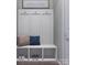 Neat entryway with bench, cubbies, and hooks at 5684 Clear Creek Ln, Charlotte, NC 28215