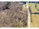 Aerial image showing a wooded lot with a highlighted buildable area at 8327 Walkup Rd, Waxhaw, NC 28173