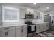 Modern kitchen with gray cabinets and granite countertops at 5776 Reepsville Rd, Vale, NC 28168