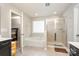 Bathroom with garden tub and separate shower at 4836 Pepper Dr, Harrisburg, NC 28075