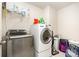 Laundry room with washer, dryer and shelving at 4836 Pepper Dr, Harrisburg, NC 28075