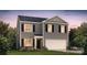 Two-story house with gray siding, white garage door, and landscaping at 5145 Fireweed Ct, Dallas, NC 28034