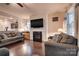 Living room with fireplace and hardwood floors at 12002 Belmont Mansion Dr, Charlotte, NC 28273