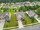 Aerial view of house and neighborhood, showcasing surrounding homes and landscape at 1421 Wheeltree Rd, Clover, SC 29710