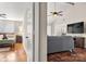 Open living room with hardwood floors at 1919 Crooked Creek Dr, Charlotte, NC 28214