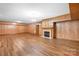 Finished basement with fireplace and wood walls at 2510 Burton Estates Ln, Lincolnton, NC 28092
