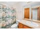 Clean bathroom with a single sink and shower at 2510 Burton Estates Ln, Lincolnton, NC 28092