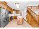 Kitchen with island, stainless steel appliances, and wood cabinets at 2510 Burton Estates Ln, Lincolnton, NC 28092