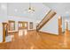 Spacious living room with hardwood floors and fireplace at 2510 Burton Estates Ln, Lincolnton, NC 28092