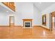 Two-story living room with hardwood floors and fireplace at 2510 Burton Estates Ln, Lincolnton, NC 28092