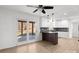 Eat-in kitchen with sliding glass doors leading to a deck at 5400 Larewood Dr, Charlotte, NC 28215