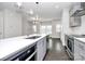 Modern kitchen features white quartz countertops, stainless steel appliances, and gray cabinets at 1420 W 4Th St, Charlotte, NC 28208