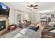 Living room with fireplace, hardwood floors, and open floor plan at 250 Kenway Loop, Mooresville, NC 28117