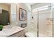 Bathroom with vanity, toilet, and large shower at 5124 Heathland Dr # 78, Charlotte, NC 28215
