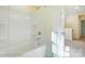 Bathroom with shower/tub combo and built-in shelving at 2024 Embassy Ct # 49, Charlotte, NC 28213