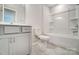 Bathroom with single vanity, toilet and bathtub at 7224 Hodges Meadow Ln, Charlotte, NC 28213