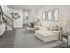 Living room with sectional sofa, coffee table, and gray area rug at 7224 Hodges Meadow Ln, Charlotte, NC 28213