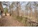 Partially fenced backyard with mature trees at 10609 Turkey Point Dr, Charlotte, NC 28214