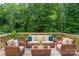 Relaxing deck with wicker furniture, offering a view of lush greenery at 416 Kennerly Center Dr, Mooresville, NC 28115