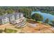 Aerial view of lakefront apartment building under construction at 4343 Reed Creek Dr, Sherrills Ford, NC 28673