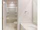 Clean bathroom with a bathtub, shower, and hexagon tile floor at 5063 Beargrass Dr, Dallas, NC 28034
