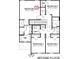 Second floor plan with bedrooms, bathrooms, and laundry area at 5063 Beargrass Dr, Dallas, NC 28034