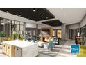 Modern lobby with fireplace and comfortable seating at 9901 Benfield Rd # 322, Charlotte, NC 28269