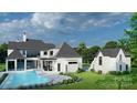 Luxury home with a large pool, patio, and outdoor kitchen area at 8014 Litaker Manor Ct, Charlotte, NC 28270