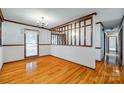 Spacious dining room with hardwood floors and a view to kitchen at 3811 Sherer Rd, Sharon, SC 29742