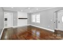 Living room with hardwood floors and fireplace at 508 Northern St, Shelby, NC 28150