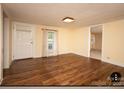 Living room with hardwood floors and view to kitchen at 502 Hyde St, Kannapolis, NC 28083