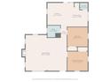 2-bedroom, 1-bath floor plan with living room, kitchen, and dining area at 12770 Bringle Ferry Rd, Richfield, NC 28137