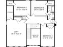 Second floor layout with 3 bedrooms, 2 baths, and a loft at L4 Marietta Rd # 4, Mooresville, NC 28117