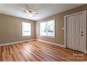 Bright bedroom featuring hardwood floors and a ceiling fan at 1158 Evans Ave, Rock Hill, SC 29732