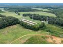 Aerial view showing farm buildings and fields at 12136 Renee Ford Rd, Stanfield, NC 28163