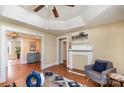 Open living area with hardwood floors and decorative fireplace at 205 Martin Luther King Jr Ave, Salisbury, NC 28144