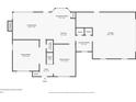 First floor layout showing living room, kitchen, and garage at 15129 Dartford Ln, Mint Hill, NC 28227