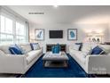 Living room with comfortable sofas and blue accents at 165 Basildon St # 1011, Lancaster, SC 29720