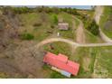 Aerial view showing house, detached building, and expansive property at 225 Frye Hts, Taylorsville, NC 28681