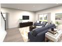 Living room with two sofas, a coffee table, and wood floors at 155 Shepherds Landing Dr, Mooresville, NC 28115